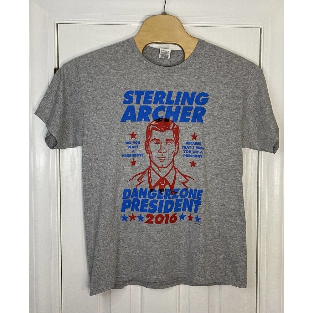 Archer for President 2016 Unisex Graphic Shirt Large Grey